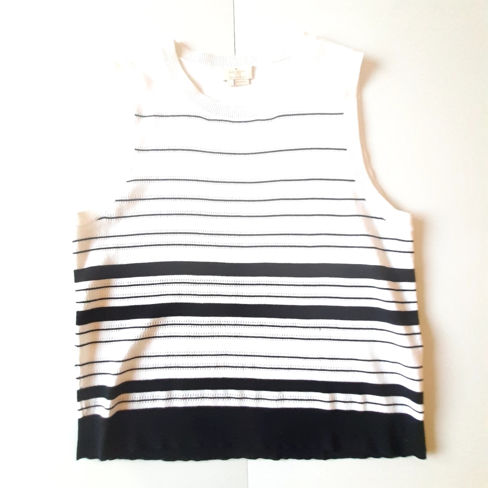 KATE SPADE STRIPE BLUE SHORTSLEEVE TOP